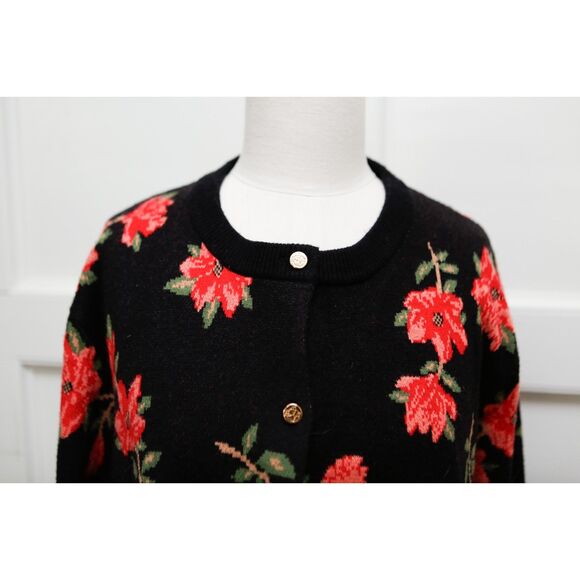 Draper James RSVP Black Floral Cardigan Sweater Plus Size 3X - Picture 4 of 9